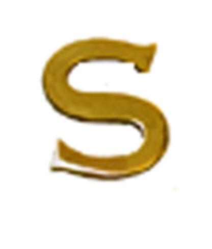 Brass Door Sign Letter "S" Door House Letters and Street Address Plaques Letters for Residence Mailbox Hotel House Door Letter Suitable for All Door Types Wooden, PVC and Composite With Fixing Screw Polish Brass Vintage Finish 80mm #928
