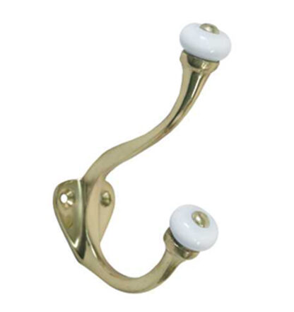 Brass Hat & Coat Hook With Ceramic Ball  # BD1301