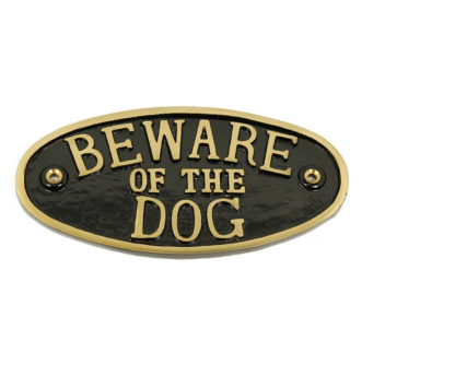 Cast Iron "BEWARE OF THE DOG" Oval Sign Plaque Door Wall Fence Post Cafe Shop Pub Hotel Bar Work B/White Vintage Finish 175mm #511 - Image 5