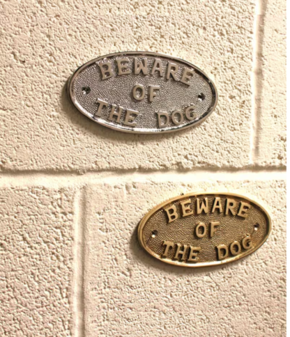 Cast Iron "BEWARE OF THE DOG" Oval Sign Plaque Door Wall Fence Post Cafe Shop Pub Hotel Bar Work B/White Vintage Finish 175mm #511 - Image 4