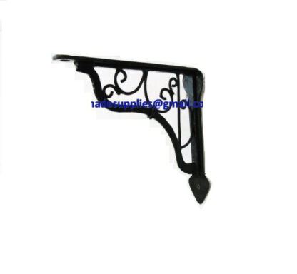 Hand Forged Iron Garden Shelf Bracket Plant Hanger Bracket Scroll Design 250x225mm #29451