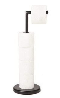 Black Toilet Roll Holder Free Standing- Stylish & Practical Design # 6326