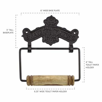 Cast Iron Toilet Paper Holder-Trade Mark Stpancras fixture WBF & SLD London Vintage Antique style Victoria Iron Toilet Roll Holder wall mounted Loo Paper Holder Black Finish  #656 - Image 2