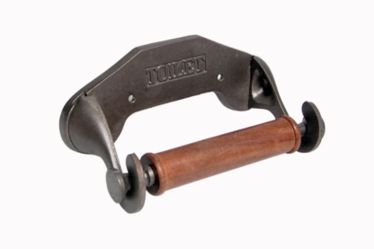 Cast Iron Toilet Roll Holder Wall Mounted Industrial Style Toilet Embossed – Cast Iron Toilet Paper Holder Wooden Loop Bathroom Accessories Natural Finish #5006 - Image 2