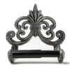 Paper holder Fleur De Lis Cast Iron Toilet Paper Roll holder - European Vintage Design Silver with Black Finish 172mm #5015 - Image 4