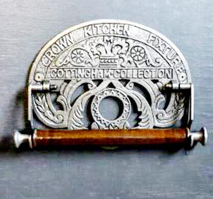 Cast Iron Crown Kitchen Fixture Style Kitchen Roll Holder Wall Mounted Admire Detail-Rich Design And Beautiful Elements That Enrich Your Bathroom Decor, Creating a Sophisticated And Unique Ambience- Natural Finish 280mm #6351