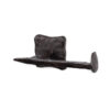 Rustic State Motris Railroad Spike Hand Forged Iron Toilet Paper Holder Wrought Iron Forged Metal Toilet Roll Holder for Bathroom Toilet Wall Mount Handmade Bathroom Lavatory Toilet Paper Holder Wall Mount Black Finish 165mm # 5007