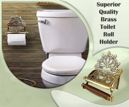 Cast Iron Toilet Paper Holder – Victorian Style Wall Mounted - Toilet Loo Roll Holder - Novelty Polish Brass Finish 210mm #1381 - Image 6