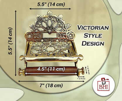 Cast Iron Toilet Paper Holder – Victorian Style Wall Mounted - Toilet Loo Roll Holder - Novelty Polish Brass Finish 210mm #1381 - Image 4
