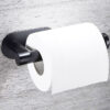 Cast Iron Self Adhesive Toilet Roll Holder Wall-Mounted Paper Holder for Bathroom - Toilet Paper Roll Holder Black Finish  160mm #6336 - Image 3