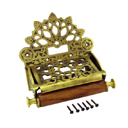 Cast Iron Toilet Paper Holder – Victorian Style Wall Mounted - Toilet Loo Roll Holder - Novelty Polish Brass Finish 210mm #1381 - Image 3