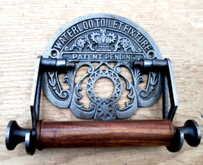 Cast Iron Traditional Water Loo Toilet Fixture Patent Pending Vintage Design Victorian Wall Mounted Toilet loo Roll Holder Natural Finish 190mm #6350 - Image 4