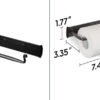 Cast Iron Self Adhesive Toilet Roll Holder Wall-Mounted Paper Holder for Bathroom - Toilet Paper Roll Holder Black Finish 190mm #5005 - Image 3