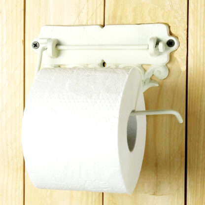 Cast Iron Toilet Roll Holder Paper Vintage Style White Painted Finish Toilet Paper Holder in Country House Style Decoration Bathroom Toilet Paper Holder 175mm # 6345 - Image 3