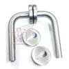 Stainless Steel Door Handle On Rose With Keyhole 135mm #4065 - Image 3