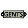 Cast Iron "GENTS" Toilet Sign Plaque Door Wall Cafe Shop Pub Hotel Bar Work B/White Vintage Finish 165mm #523 - Image 3