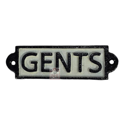 Cast Iron "GENTS" Toilet Sign Plaque Door Wall Cafe Shop Pub Hotel Bar Work B/White Vintage Finish 165mm #523 - Image 3