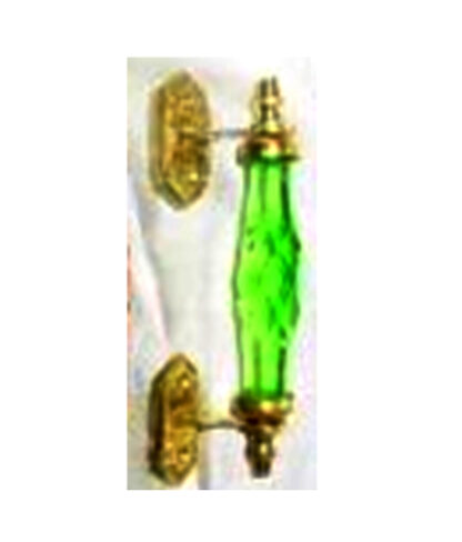Crystal Glass Door Pull Handle Diamond Style on Brass Rosette 100mm # 17020