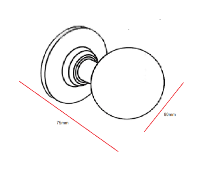 BRASS FIXED DOOR KNOB MUSHROOM DESIGN 75x80mm # 1989 - Image 4