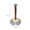 Kitchen Ceramic + Wood Pedestal Kitchen Paper Holder For Tissue and Other Types of Paper Roll, Admire The Detail-Rich Design and Beautiful Elements That Enrich Your Kitchen Decor, Creating a Sophisticated and Unique Ambience Coloured Finish 321mm #3717 - Image 2