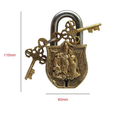 Vintage Handmade Door Lock - Radha Krishina For Antique Doors  110mm #6318 - Image 2