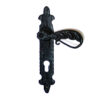 Cast Iron Europe Lever Door Handle On Plate With Euro Cylinder Keyhole 92x255mm #1453 - Image 3