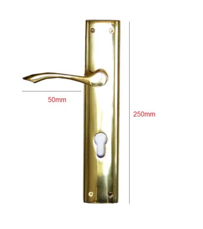 Brass European Design Brass Lever Lock Door Handle On Plate 250x50mm #1063 - Image 2