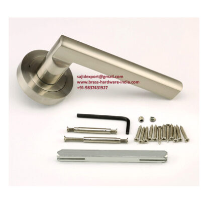 Brass Lever Door Handle on Rosette Manivelas 50mm Polished Chrome #1067