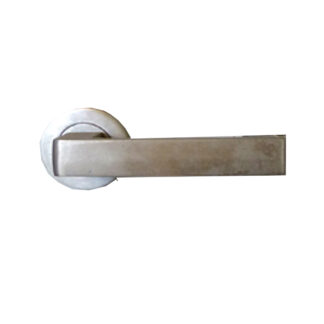 ALUMINIUM DOOR HANDLE ON ROSE 50mm Rose x 125mm Handle #1069