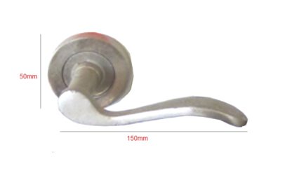 ALUMINIUM DOOR HANDLE ON ROSE 50mm ROSE x 115mm HANDLE #1071 - Image 2