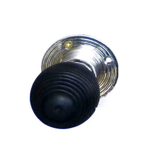 BLACK BEEHIVE DOOR KNOB REEDED ON BRASS ROSETTE 50mm #1202