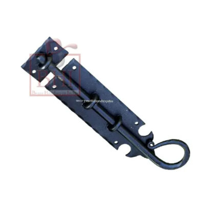 Hand Forged Wrought Iron Slide Gate Bolt Fleur de Lys 245mm #1209