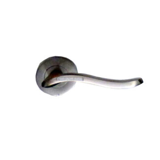 Zinc Door Handle On Round Rose  50mm ROSE x 120mm HANDLE #1254