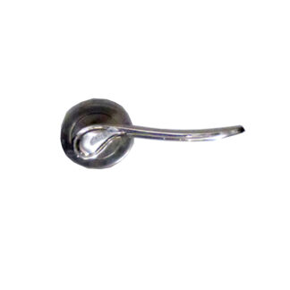 ZINC DOOR HANDLE ON ROUND ROSE 50mm ROSE x 110 mm HANDLE #1255