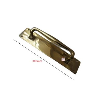 Solid Brass English Style Victorian Plaster Door Pull Handle On Plate  300mm #1279 - Image 2