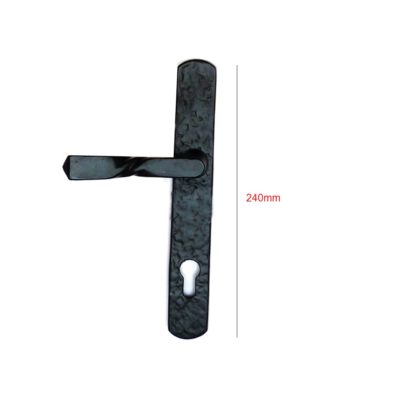Cast Iron LF Heavy Lever Door Handle On Plate With Euro Profile Keyhole 92x240mm #1282 - Image 2