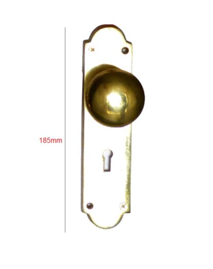 Victorian Brass Door Sprung Knob Handle On Plate 185mm #1285 - Image 2