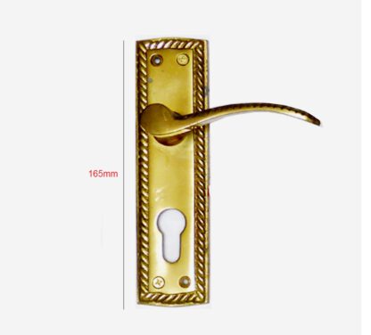 Brass Georgian Brass Lever Lock Door Handle On Plate 165mm #1287 - Image 2
