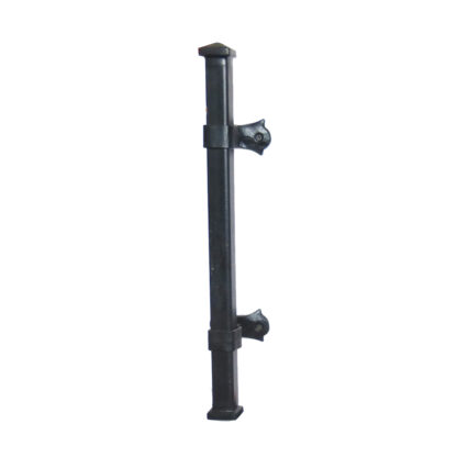 Hand Forged Iron Large Anvil Door Pull Handle Square Grip on Rosette Bees Waxed Herrajes Castellanos Manillon 430mm#1310