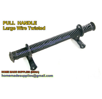 Anvil Hand Forged Iron Large Door Pull Handle on Rosette Black Matt Finish Herrajes Castellanos Manillon 420mm #1312 - Image 3
