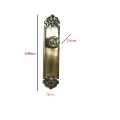 Brass Door Pull Handle Knob On Latch Back plate 350mm #1395 - Image 2