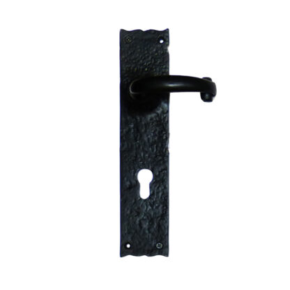 Cast Iron Edwardian Lever Door Handle On Plate With Keyhole 72x160mm #1442