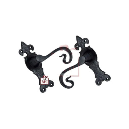 Cast Iron Door Handle On Plate 170mm #1446 - Image 3