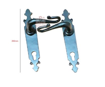 Cast Iron Door Handle On Plate 260mm #1449 - Image 2