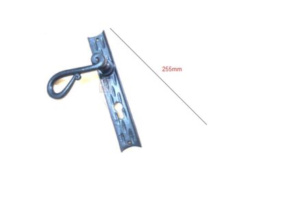 Cast Iron Europe Knot Style Lever Door Handle On Plate With Euro Cylinder Keyhole 92x255mm #1451 - Image 2