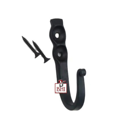 Hand Forged Iron Coat Hook 85mm #1588 Black Finish