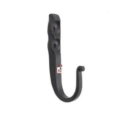 Hand Forged Iron Coat Hook 85mm #1588 Black Finish - Image 5