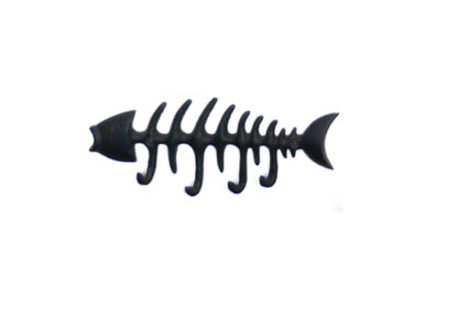 Cast Iron Animal Coat Hook"FISH" Style 200mm #1658 Matt Black Finish