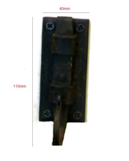 Hand Forged Iron Door Bolt Straight Curly Tail Black Antique, Surface Mounted Door Bolt, Sliding Door Lock, Lock Bolts for Securing Internal Doors for Bedrooms, Bathrooms, Storage Units and Cupboards Black Powder Coated Finish 110mm #2288 - Image 2