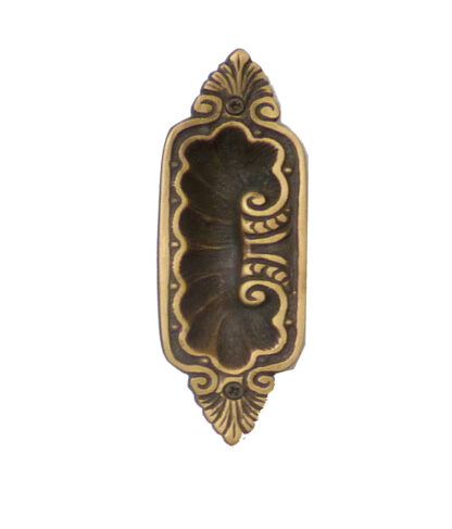 Traditional Vintage Brass Antique Flush Pull Door Handle Sliding Door Flush Handle with Fixing Screw for Drawer Cabinet Wardrobe Sliding Doors 135mm #2533